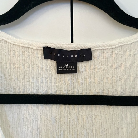 Sanctuary White Button Down Vest with Tie Front Detail - Picture 2 of 8